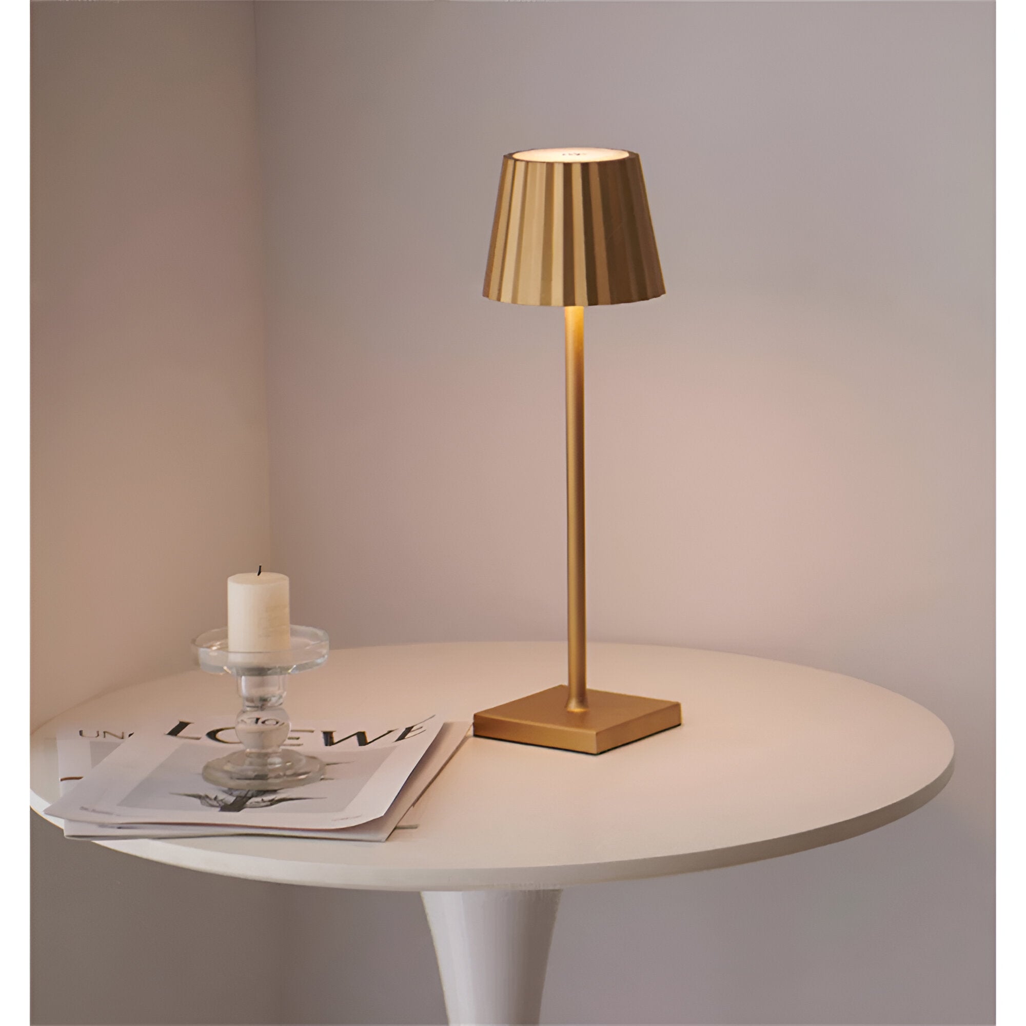 Kabellose LED-Tischlampe mit Touch-Dimmer – Aluminium, 3 Helligkeitsstufen, 24h Akku