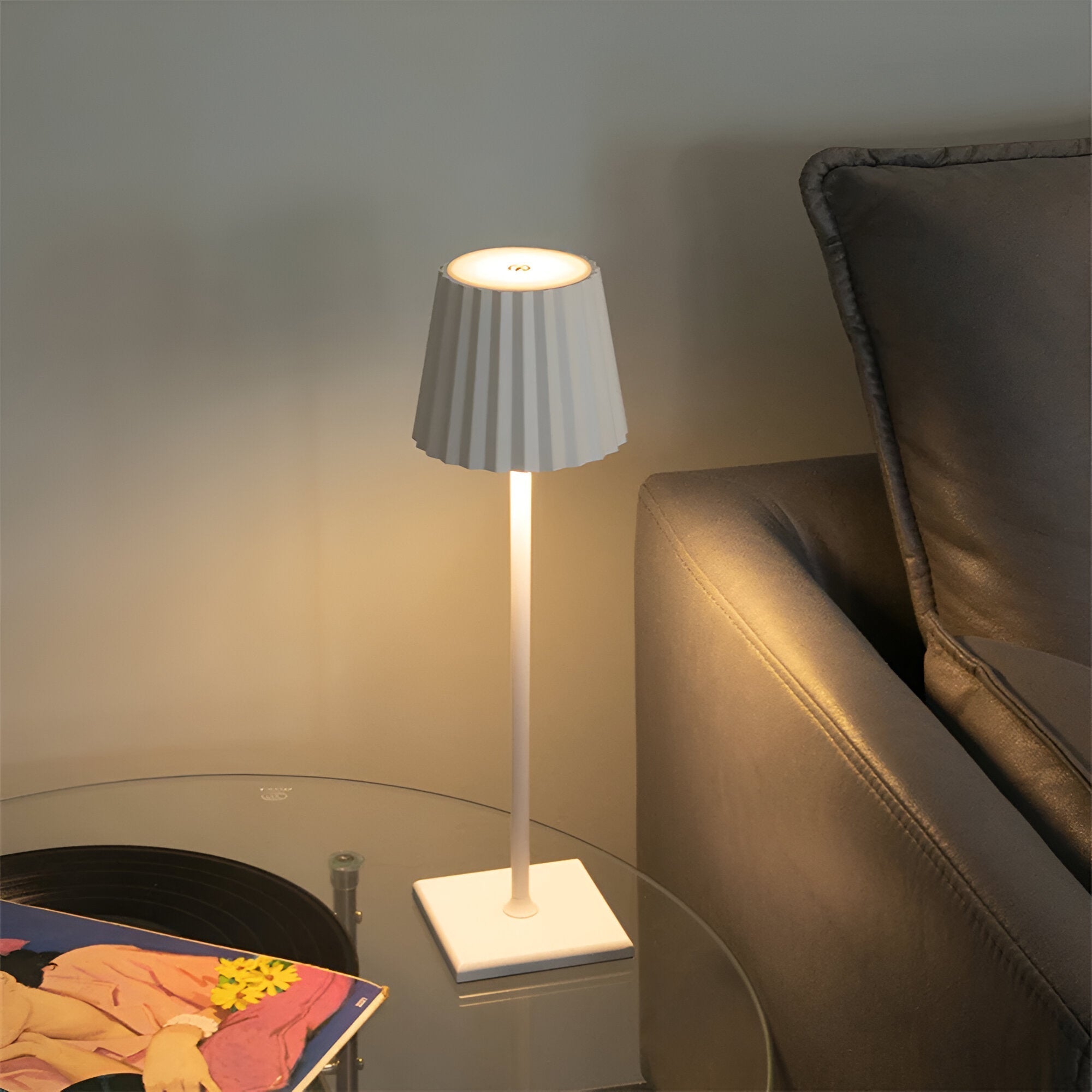 Kabellose LED-Tischlampe mit Touch-Dimmer – Aluminium, 3 Helligkeitsstufen, 24h Akku
