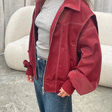 Jade | Übergroße Kontrastnaht Jacke Zendoo.de