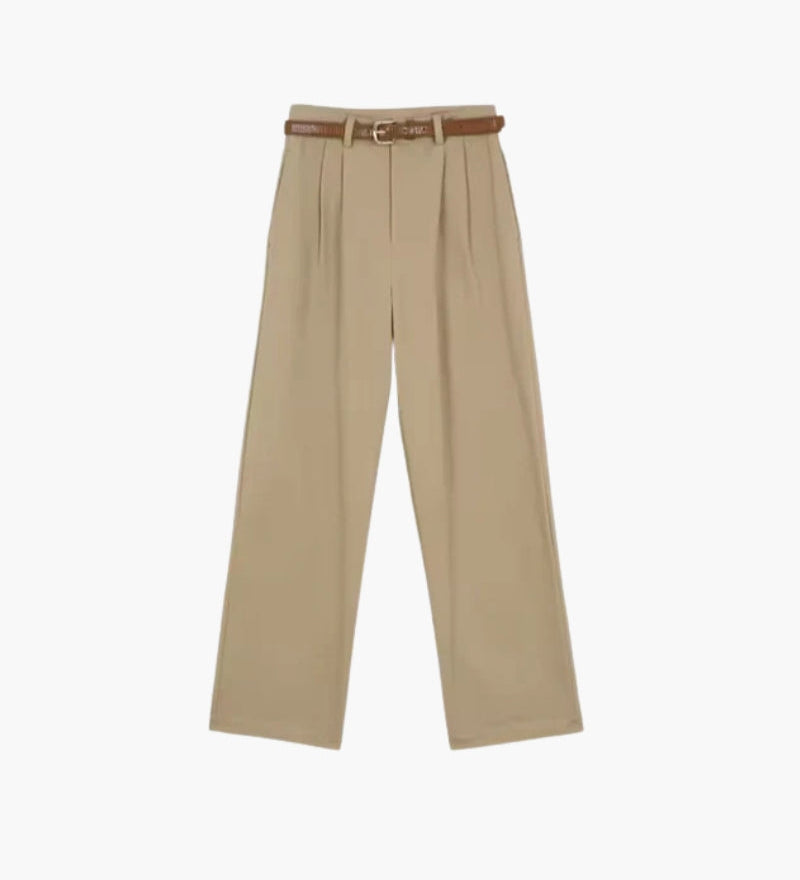 Ava | Plissiert High-Waist Baggy-Hosen mit Gürtel