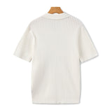 Christian | Herren Kurzarm Fein Rippenstrick Polo-Shirt