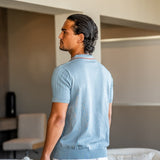 Theo | Sommer Strick-Poloshirt mit Kontrastkragen