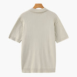 Christian | Herren Kurzarm Fein Rippenstrick Polo-Shirt