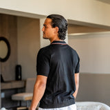 Theo | Sommer Strick-Poloshirt mit Kontrastkragen