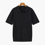 Christian | Herren Kurzarm Fein Rippenstrick Polo-Shirt