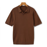 Christian | Herren Kurzarm Fein Rippenstrick Polo-Shirt