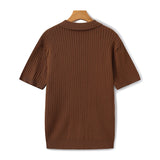 Christian | Herren Kurzarm Fein Rippenstrick Polo-Shirt