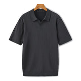 Christian | Herren Kurzarm Fein Rippenstrick Polo-Shirt