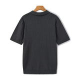 Christian | Herren Kurzarm Fein Rippenstrick Polo-Shirt
