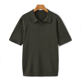 Christian | Herren Kurzarm Fein Rippenstrick Polo-Shirt
