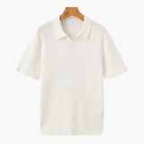 Christian | Herren Kurzarm Fein Rippenstrick Polo-Shirt