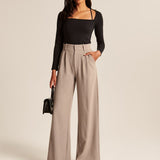Elegante Wide-Leg Hose in Beige – Minimalistischer Stil für jeden Anlass