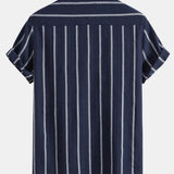 Klassisches Herren Sommer-Set mit Streifen | Hemd & Shorts