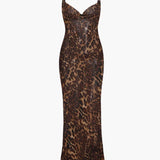 Theresia | Durchsehen Leopard-Maxikleid – Wild & Verführerisch