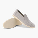 Hunter | 3-teiliges Set Grau Zopfmuster Half Zip pullover mit hose & Wildleder-Loafer
