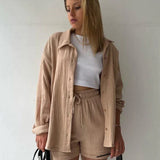 Lässiges 2-Teiler Damen Set – Oversize Hemd & Shorts aus Musselin | Zendoo.de