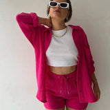 Lässiges 2-Teiler Damen Set – Oversize Hemd & Shorts aus Musselin | Zendoo.de