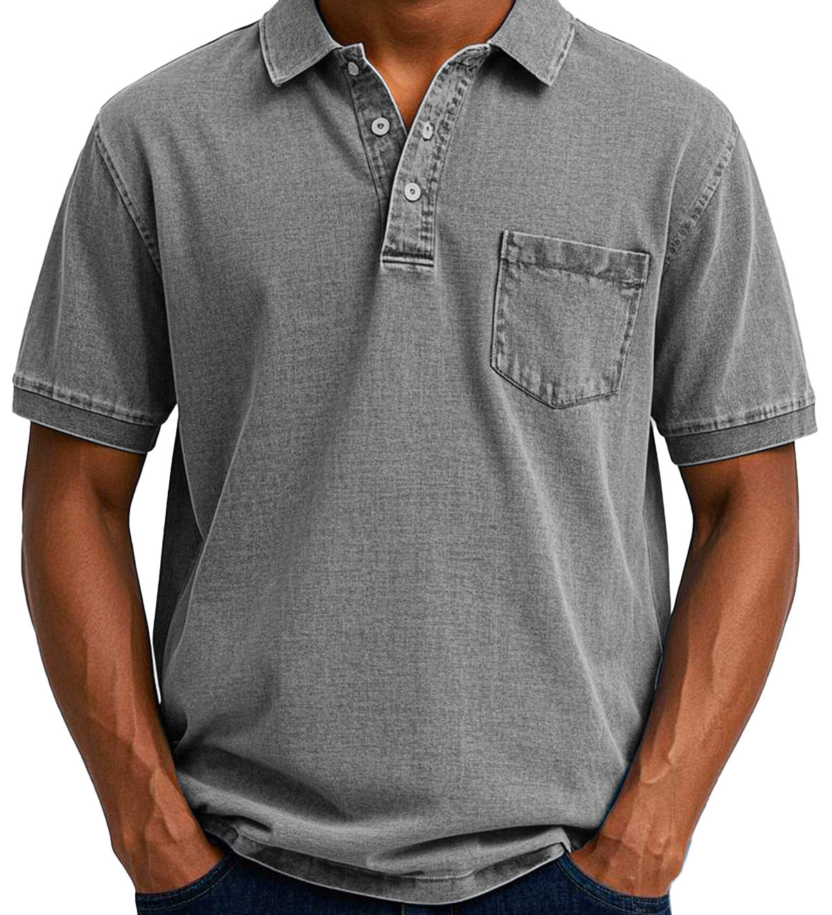Vintage Polo Shirt mit Brusttasche – Lässiger Herren Style