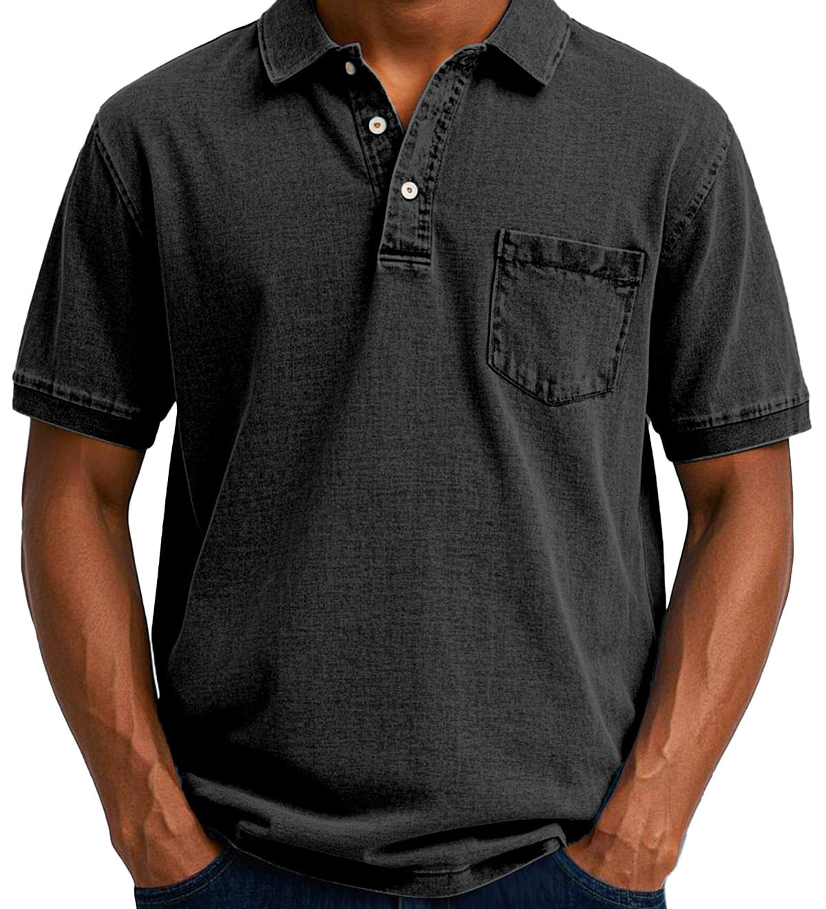 Vintage Polo Shirt mit Brusttasche – Lässiger Herren Style