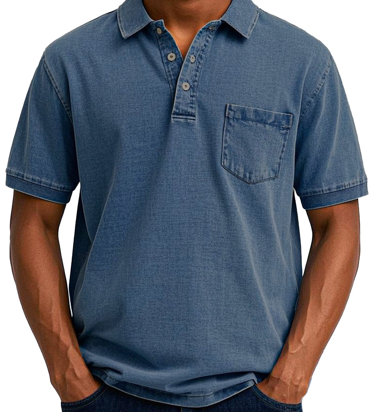 Vintage Polo Shirt mit Brusttasche – Lässiger Herren Style