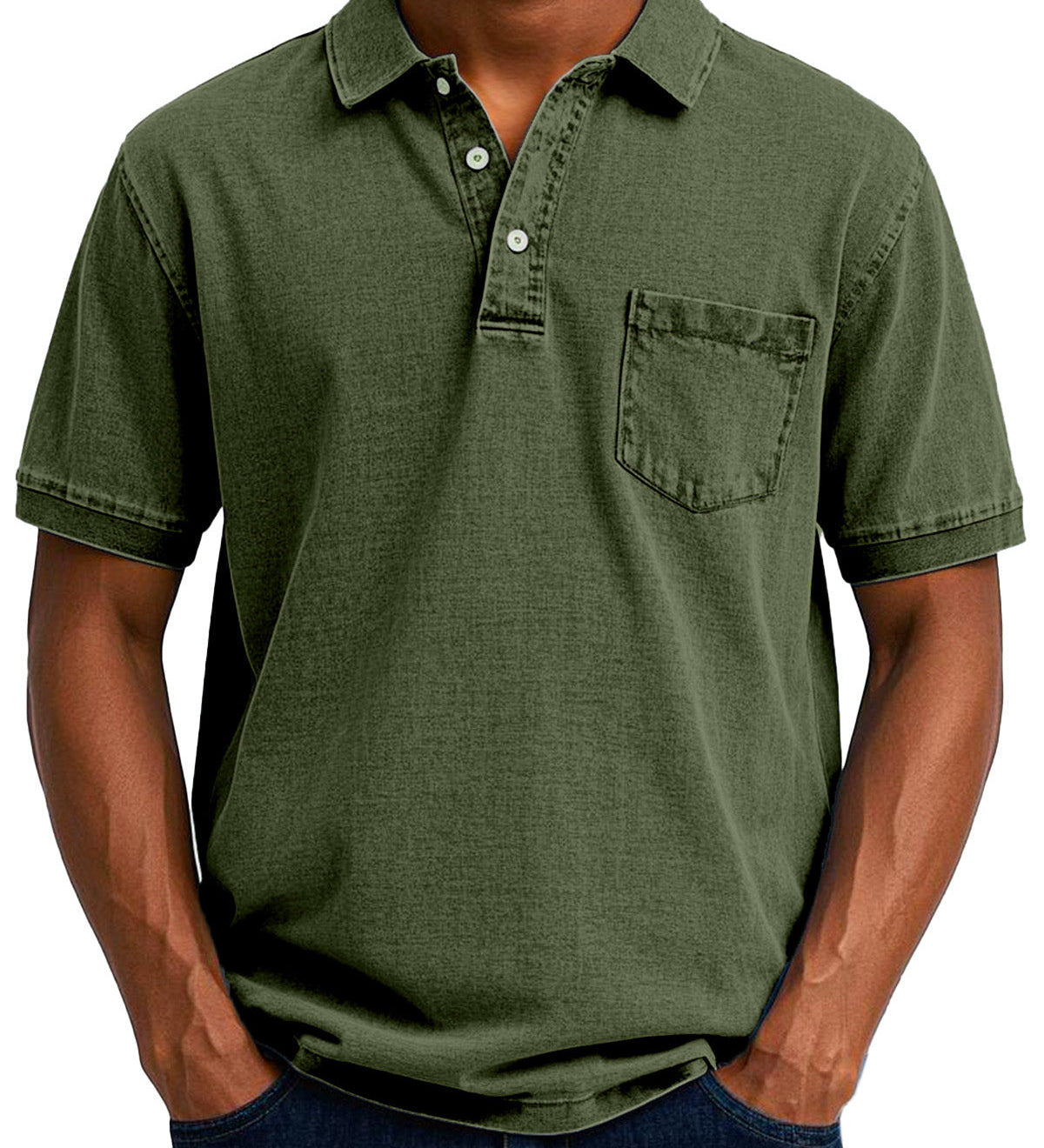 Vintage Polo Shirt mit Brusttasche – Lässiger Herren Style
