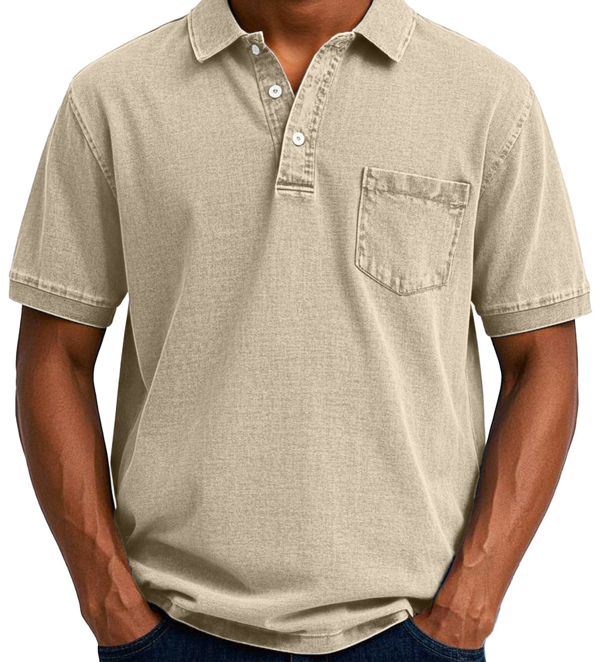 Vintage Polo Shirt mit Brusttasche – Lässiger Herren Style