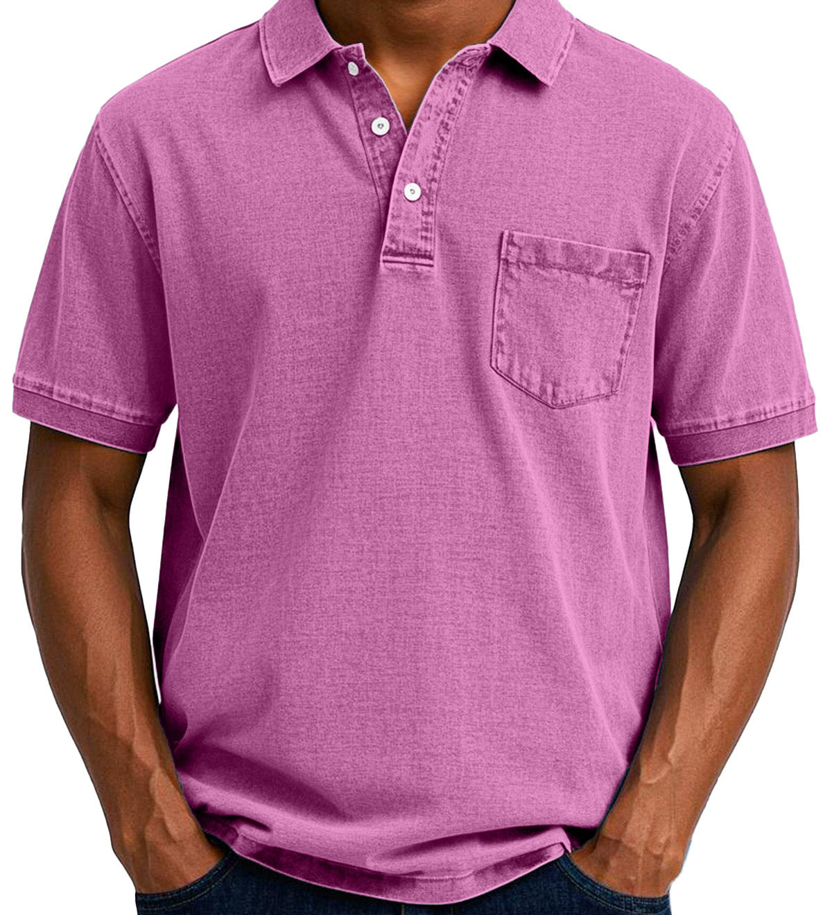 Vintage Polo Shirt mit Brusttasche – Lässiger Herren Style