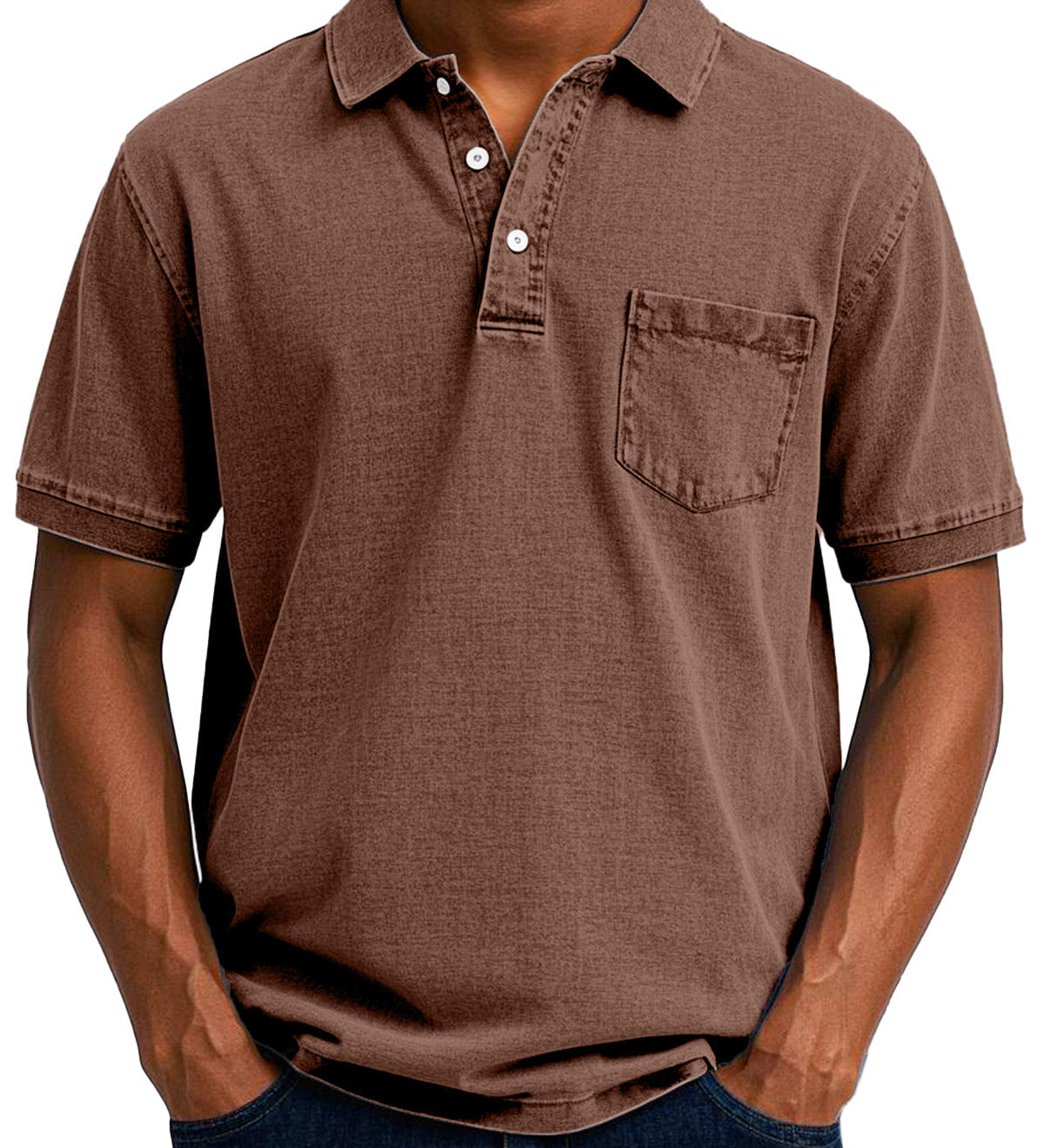 Vintage Polo Shirt mit Brusttasche – Lässiger Herren Style