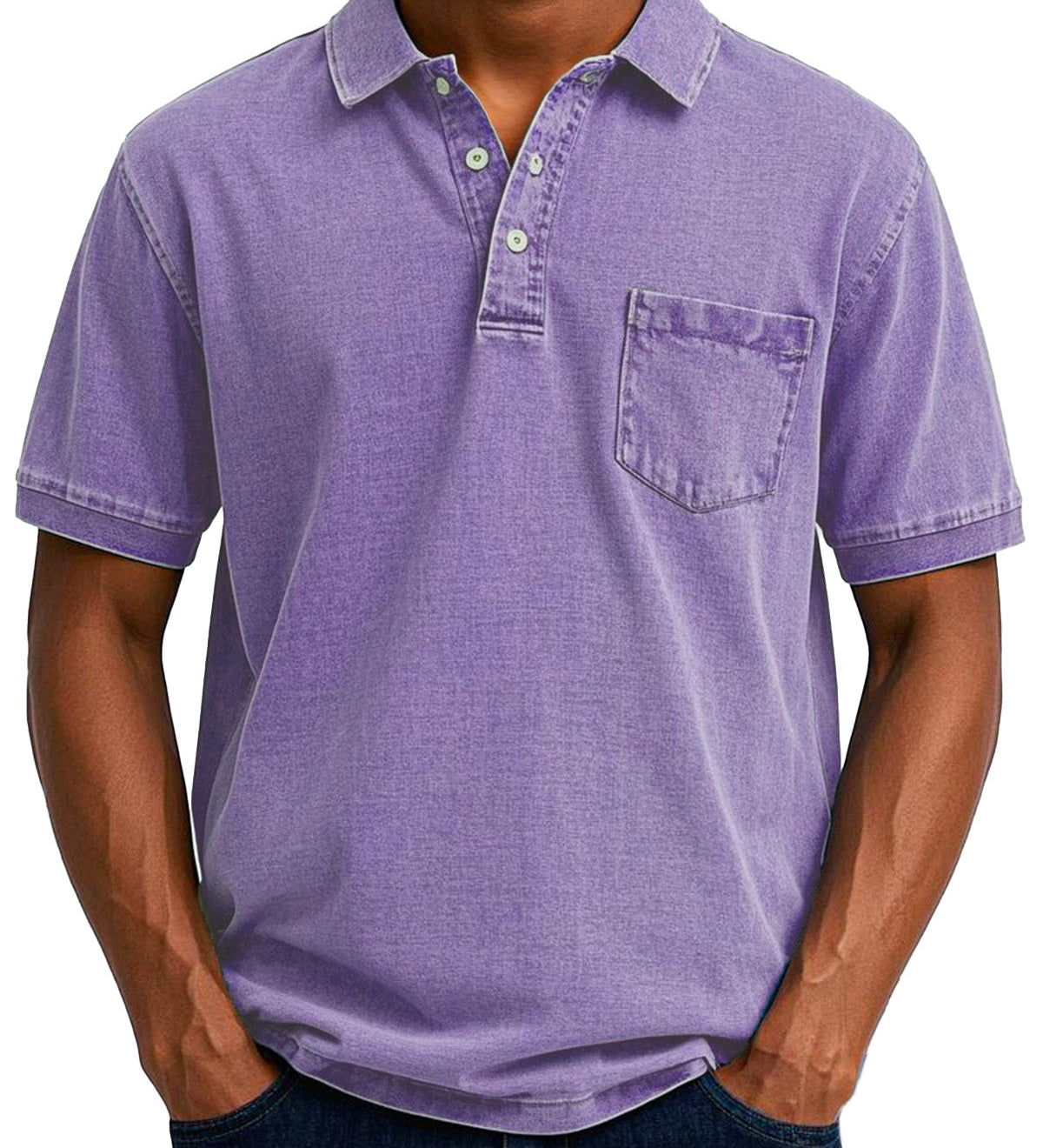 Vintage Polo Shirt mit Brusttasche – Lässiger Herren Style
