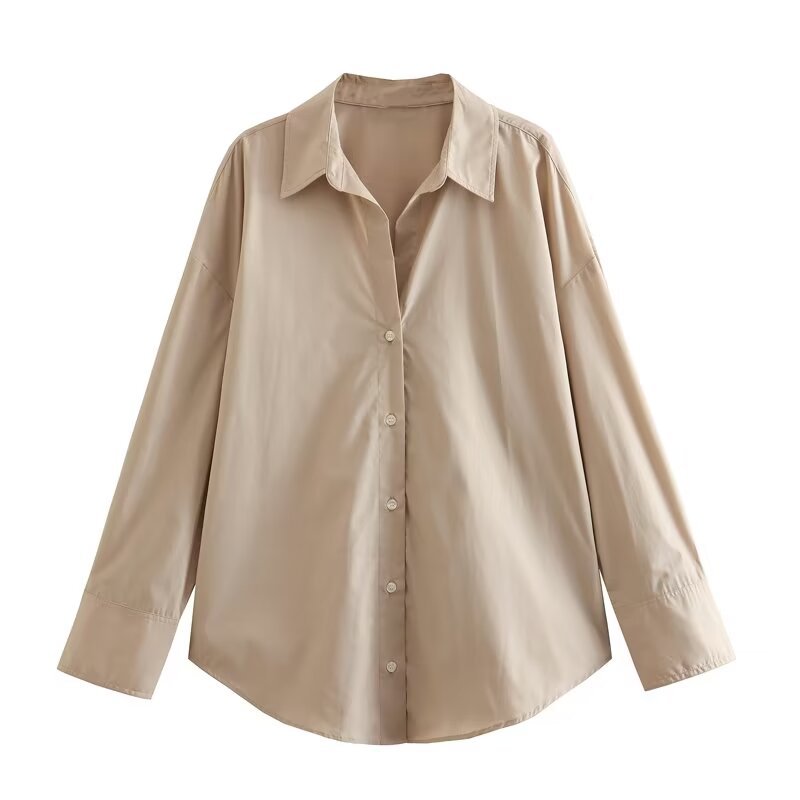 Satin-Style Damenbluse mit Knopfleiste – Elegant, Fließend & Zeitlos