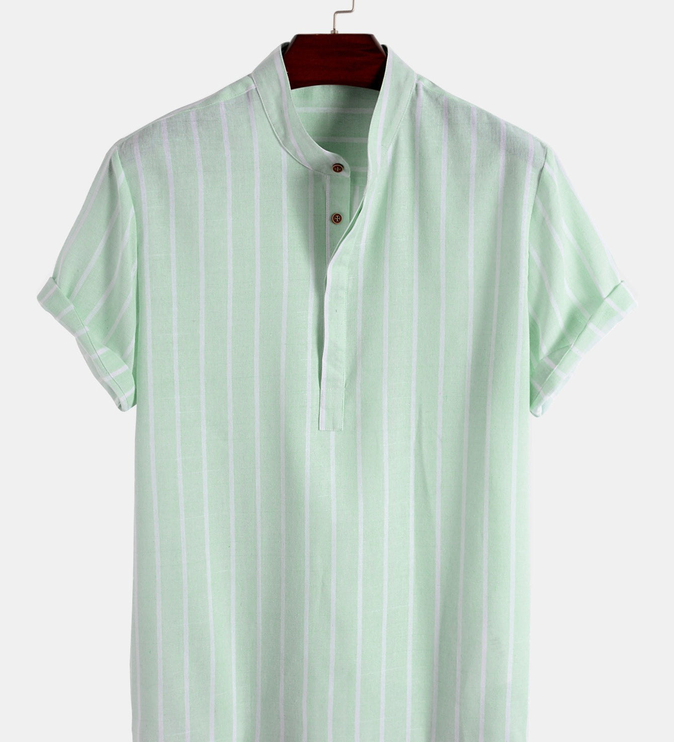 Samuel | Kurzarm-Henley-Sommerhemd mit Streifenmuster