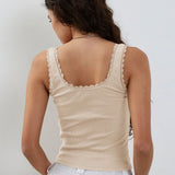 Nicola | Spitzen-Tanktop ohne Ärmel Crop-Top