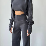 Modisches Zweiteiler Set mit Rollkragen Pullover und Hose – Trendiger Streetstyle Look