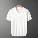 Retro-Strick-Poloshirt in Mintgrün
