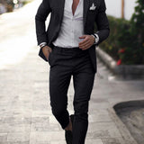 Eleganter Herrenanzug Zweiteilig – Schmal geschnittenes Sakko mit Hose für Business und besondere Anlässe