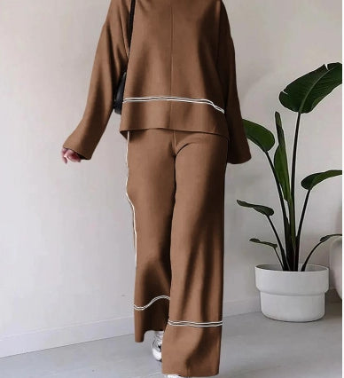 Elegantes Zweiteiler Set mit Pullover und Hose – Moderner Freizeitlook