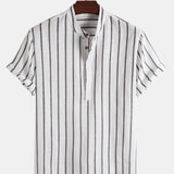 Samuel | Kurzarm-Henley-Sommerhemd mit Streifenmuster