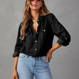 Damen Jeanshemd mit Brusttaschen – Lässiger Stil und entspannter Tragekomfort