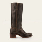 Damen-Lederstiefel im Westernstil mit Blockabsatz