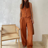 Zweiteiliges Set mit Weste & weiter Hose – Modern, Luftig & Smart