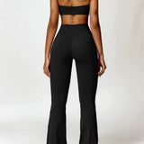 Elena | High-Waist Bootcut Leggings mit Taschen