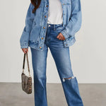 Eva | Damen-Denimjacke mit Fleecekragen – Trendy und Bequem für Jeden Tag Zendoo.de