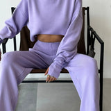 Modisches Zweiteiler Set mit Rollkragen Pullover und Hose – Trendiger Streetstyle Look