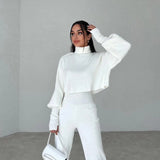 Modisches Zweiteiler Set mit Rollkragen Pullover und Hose – Trendiger Streetstyle Look
