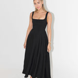 Bella | Elegantes Maxikleid A-Linie mit breiten Trägern – Schwarz, Weiß, Mintgrün
