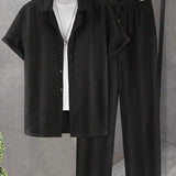 Elegantes Herren-Set in Plissee-Optik | Hemd & Lange Hose