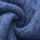 Roman | Chunky knit Herren Chasmere Pullover mit Kabelstrickmuster & Halb Reißverschluss Kragen