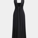 Amelia | Schwarz Elegantes Halterneck-Maxikleid – Zeitlose Abend-Eleganz