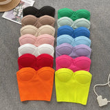 Bustier-Top mit Rippstruktur und geformten Cups für Damen