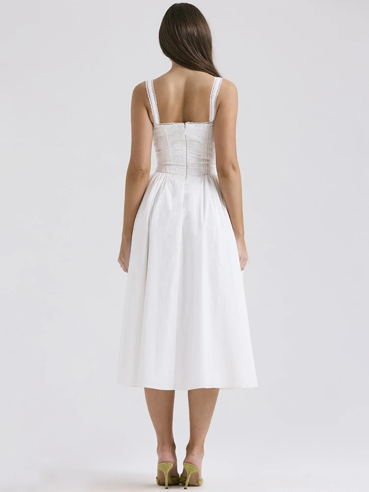Elena | Luftiges Leinen Sommerkleid mit romantischen Details